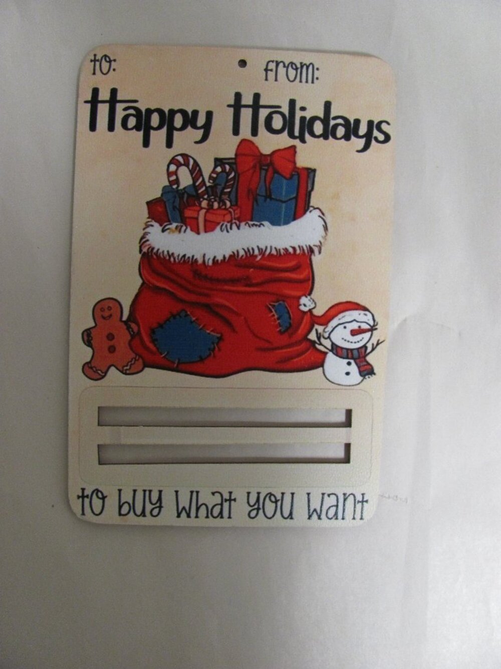 Christmas Wooden Money Holder Ornament NIP - Picture 2 of 2